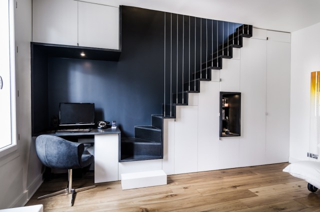 renovation appartement paris escalier design sur mesure