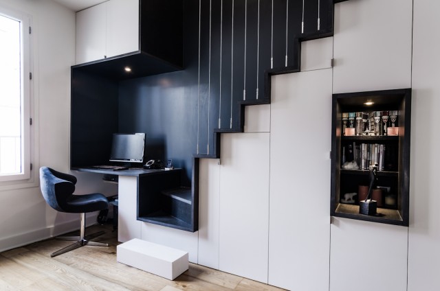 rénovation appartement paris escalier design sur mesure